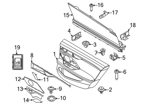 2022 BMW 840i Gran Coupe Interior Trim - Rear Door Torx Metal Screw Diagram for 07119907470