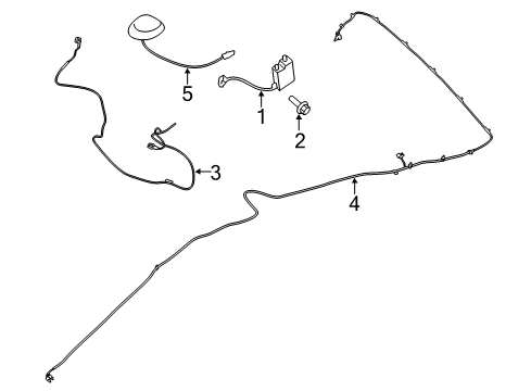 2014 Ford Transit Connect Navigation System Antenna Cable Diagram for DT1Z-18812-E