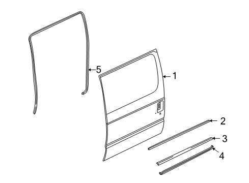 2011 Ford E-350 Super Duty Side Loading Door - Door & Components Door Shell Diagram for F6UZ-1524622-BA