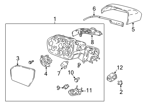 2018 Lincoln Navigator Parking Aid Mirror Assembly Diagram for JL7Z-17682-DB