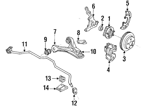 1992 Oldsmobile Silhouette Front Brakes Hose, Front Brake Diagram for 22111978