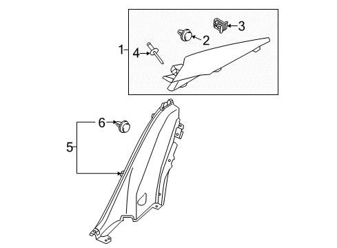 2019 Hyundai Elantra Interior Trim - Quarter Panels Trim Assembly-Rear Wheel House LH Diagram for 85890-F3000-TRY