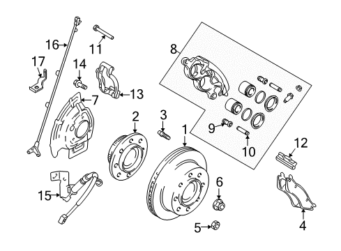 2007 Dodge Ram 3500 Front Brakes Hose-Brake Diagram for 52010311AF