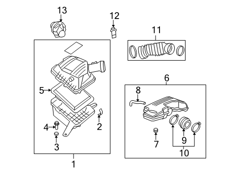 2009 Hummer H3 Air Intake Lower Cover Clip Diagram for 15942431