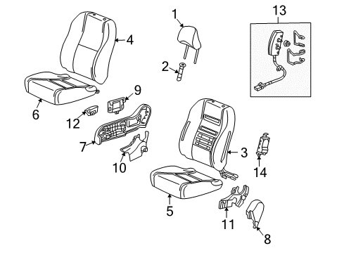 2012 Honda Insight Front Seat Components Headrest Assy., FR. *NH820L* (NUANCE BLACK) Diagram for 81140-TM8-A91ZA