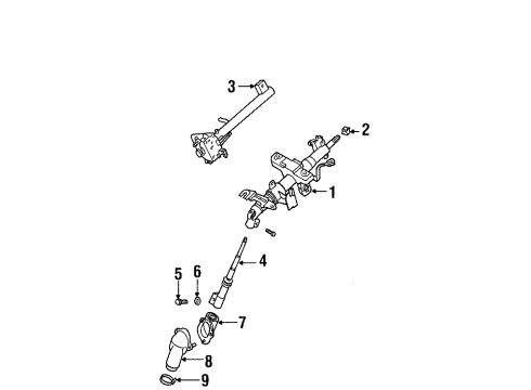 1998 Nissan Quest Steering Column & Wheel, Steering Gear & Linkage Joint Assembly-Steering, Lower Diagram for 48080-1B000