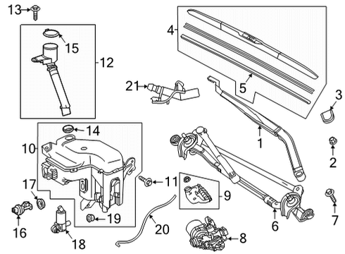 2020 Toyota Highlander Wipers Filler Neck Diagram for 85301-0E030