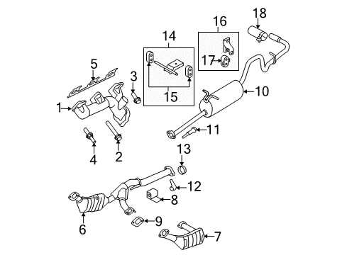 2008 Ford Ranger Exhaust Manifold Manifold Bolt Diagram for -N811571-S431