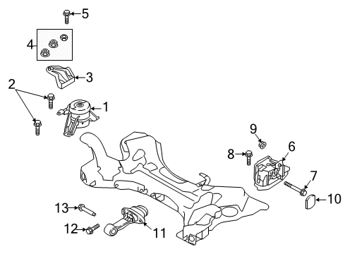 2018 Kia Optima Engine & Trans Mounting Support Engine Mounting Bracket Diagram for 21825E6100