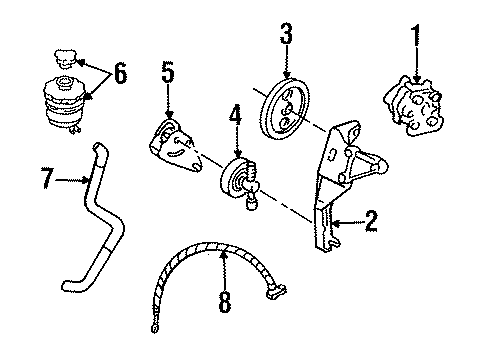 1987 Nissan Maxima P/S Pump & Hoses, Steering Gear & Linkage Pump Assy-Power Steering Diagram for 49110-16E00