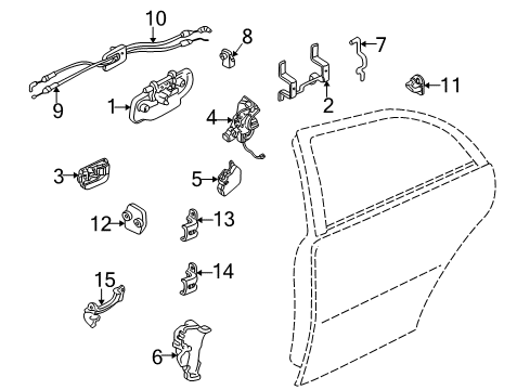 2004 Infiniti Q45 Rear Door Hinge Assy-Rear Door Diagram for 82400-AR000