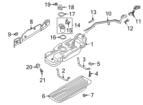 2018 Lincoln Navigator Senders Heat Shield Diagram for JL1Z-9A032-A