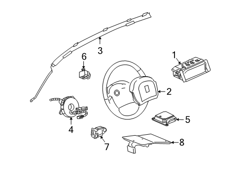 2009 Pontiac Torrent Air Bag Components Indicator Asm-Inflator Restraint Instrument Panel Module Diagram for 15797467