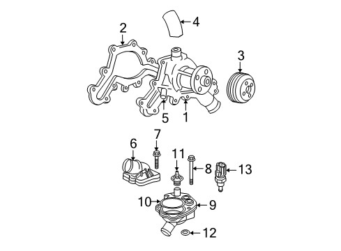 2009 Ford Explorer Powertrain Control Upper Housing Diagram for 6L2Z-8592-FA