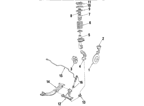 1984 Oldsmobile Firenza Front Suspension Components, Lower Control Arm, Stabilizer Bar Clamp, Front Stabilizer Shaft Insulator Diagram for 14059912