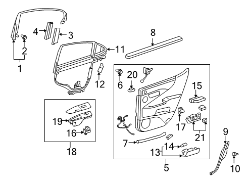 2010 Lexus LS600h Automatic Temperature Controls Panel Sub-Assy, Rear Armrest Base, Lower RH Diagram for 74207-50020