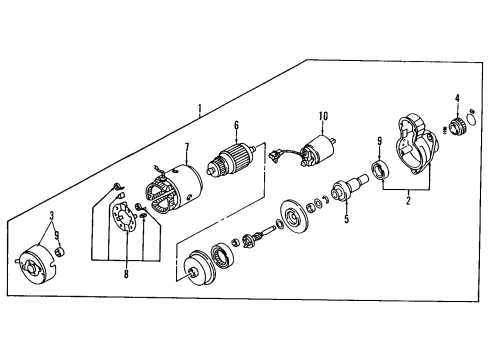 1994 Nissan Quest Starter REMAN Starter Assembly Diagram for 23300-0B711R