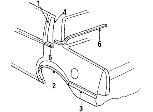 1984 Chevrolet Celebrity Exterior Trim - Quarter Panel Molding Asm, Front Side Door Diagram for 20410838