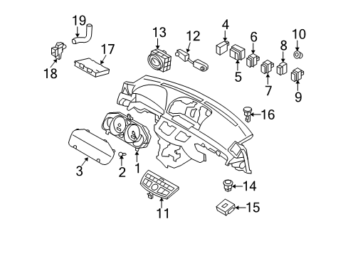 2009 Infiniti M45 Trunk Instrument Cluster Speedometer Assembly Diagram for 24820-1DV0B