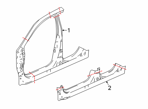 2015 Honda Accord Aperture Panel, Rocker Panel R, Side Sill Diagram for 04631-T2F-A00ZZ