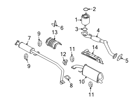 2007 Chevrolet Aveo5 Exhaust Components Exhaust Muffler Assembly Rear Diagram for 96654183