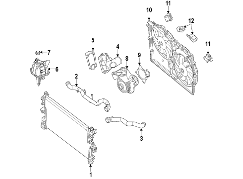 2016 Ram ProMaster 3500 Cooling System, Radiator, Water Pump, Cooling Fan Engine Water Pump Front Diagram for 68095483AA