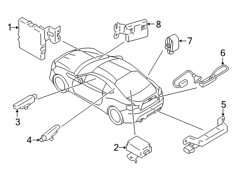 2020 Toyota 86 Keyless Entry Components Receiver Diagram for SU003-07679