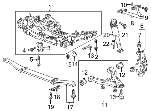 2017 Chevrolet Corvette Front Suspension, Lower Control Arm, Upper Control Arm, Ride Control, Stabilizer Bar, Suspension Components Spring Diagram for 22782493