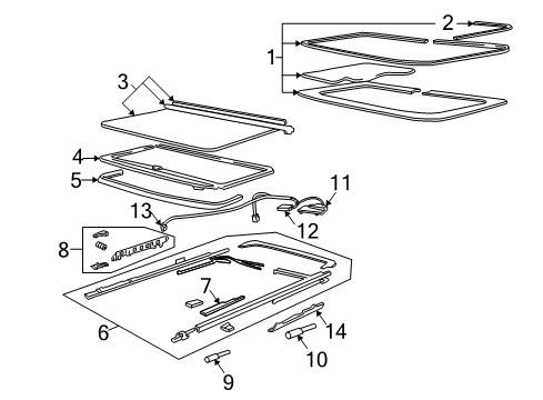 1999 Buick Park Avenue Sunroof Switch Asm, Sun Roof Diagram for 12371612