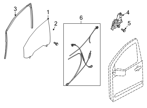 2015 Nissan Armada Front Door Glass Run Rubber-Front Door LH Diagram for 80331-9FM0A