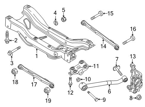 2019 Jeep Renegade Rear Suspension Components, Stabilizer Bar Bracket-Suspension Diagram for 68246682AA