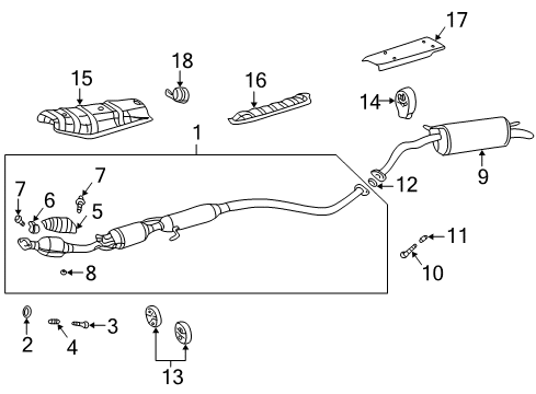 Diagram for 2003 Toyota Prius Exhaust Components 