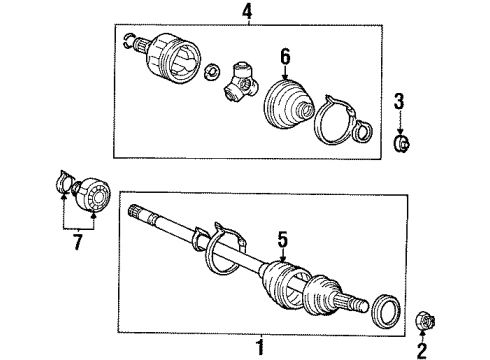 2000 Hyundai Tiburon Drive Axles - Front Joint & Shaft Kit-Front Axle W Diagram for 49507-29L10