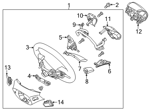 2021 Hyundai Ioniq Steering Column & Wheel, Steering Gear & Linkage Steering Remote Control Switch Assembly, Right Diagram for 96720-F2110-MGS