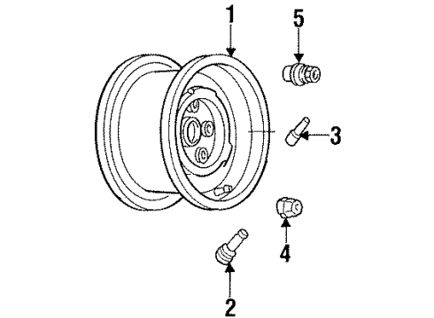 1991 GMC C1500 Wheels, Covers & Trim Wheel Rim Assembly-16X6.5 Front Diagram for 9591697