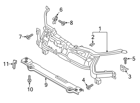 2015 Ford Transit-250 Controls - Instruments & Gauges Lower Bracket Diagram for BK3Z-16K038-A