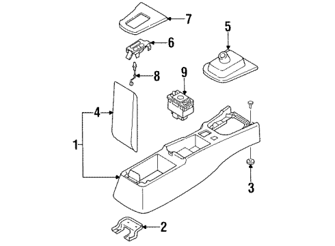 1995 Nissan 240SX Center Console Console Box-Floor Diagram for 96910-70F00