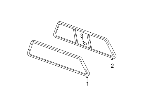 2000 GMC Sonoma Back Glass Latch Diagram for 12543916