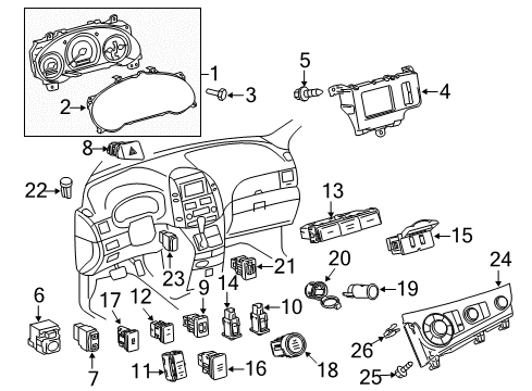 2013 Toyota Sienna Ignition Lock Mirror Switch Diagram for 84870-08020-B0