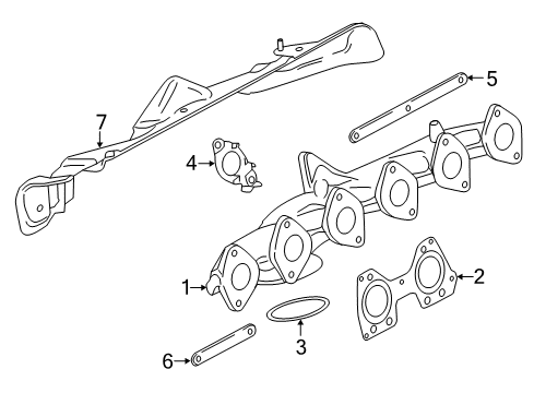 2017 BMW X5 Exhaust Manifold Exhaust Manifold Diagram for 11627843780