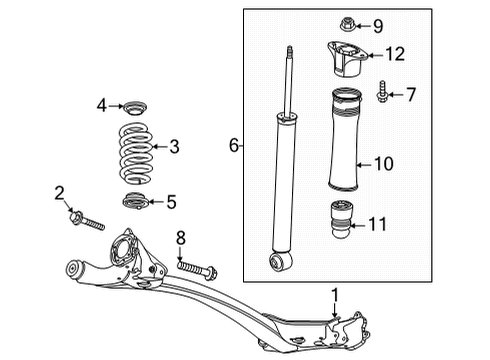 2021 Buick Encore GX Rear Suspension, Suspension Components Strut Bumper Diagram for 42599563