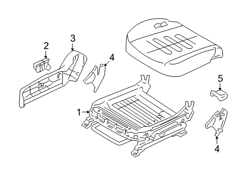 2010 Hyundai Elantra Tracks & Components Inner Cover, Right Diagram for 88021-2H000-4W