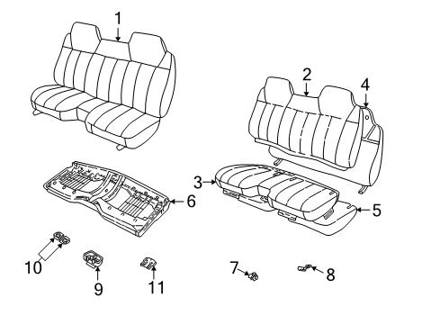 1995 GMC Sonoma Front Seat Components Pad Asm, Front Seat Cushion <Use 1C7J 0055A> Diagram for 12385049