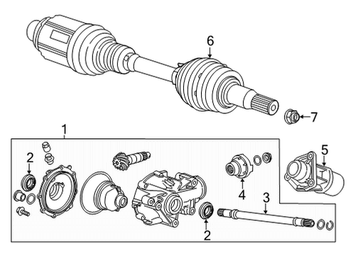 2021 Cadillac CT5 Carrier & Front Axles Axle Diagram for 84422105