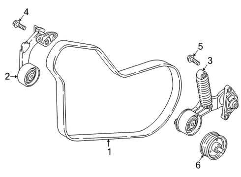 2021 Hyundai Elantra Belts & Pulleys Ribbed V-Belt Diagram for 25212-03HA0