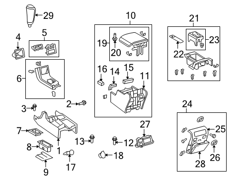 2012 Toyota Sequoia Front Console Shift Knob Diagram for 33504-0C040-C0