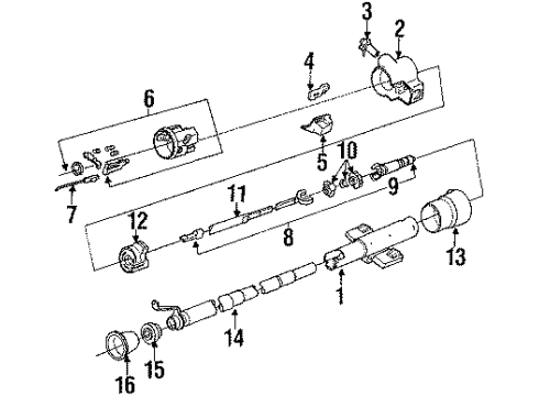 1991 Chevrolet Lumina APV Steering Column, Steering Wheel COLUMN, Steering Diagram for 26021696