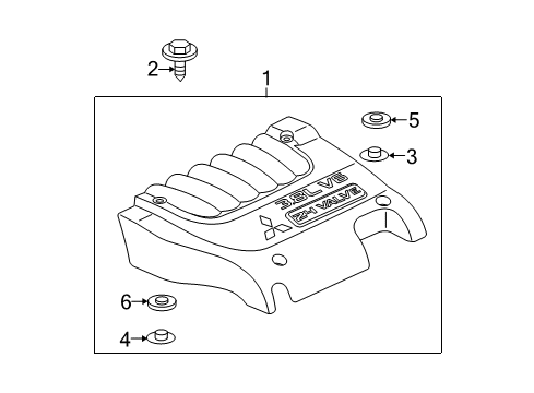 2009 Mitsubishi Galant Engine Appearance Cover Bolt Diagram for MS240157