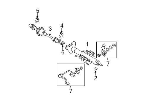 2009 Saturn Aura Steering Column Assembly Position Sensor Diagram for 15260309