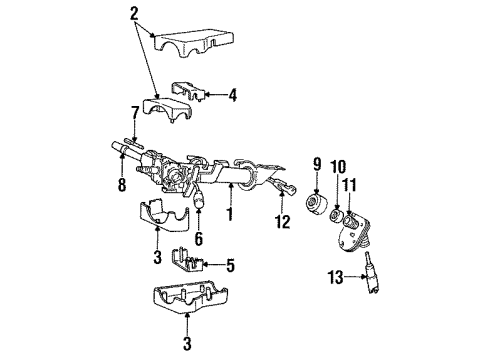 1991 Plymouth Voyager Steering Column, Steering Wheel & Trim, Shaft & Internal Components, Shroud, Switches & Levers Lever Diagram for 4326927